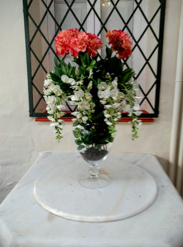 Detalle, arreglo floral para el pozo del comedor principal en Visconti. Inma Gregori 2015.